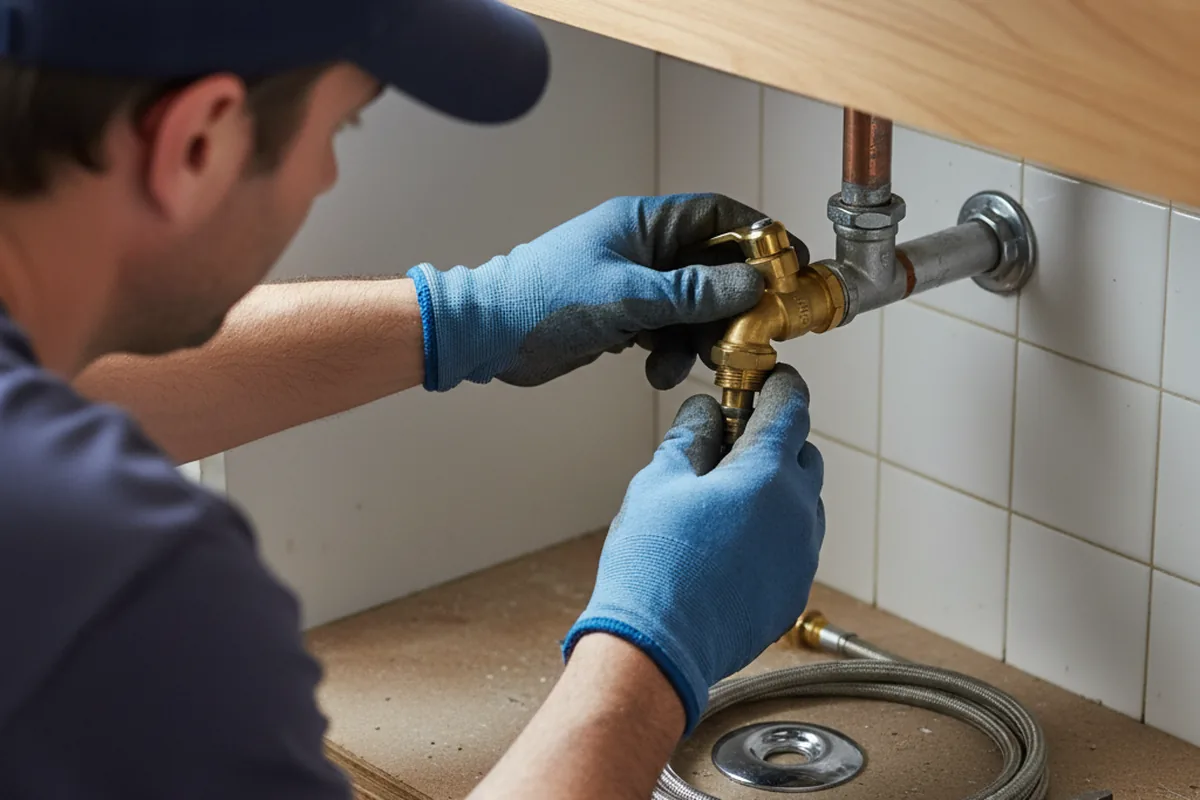 Shutoff valve and fitting work during Emergency Plumbing in Pleasant Unity